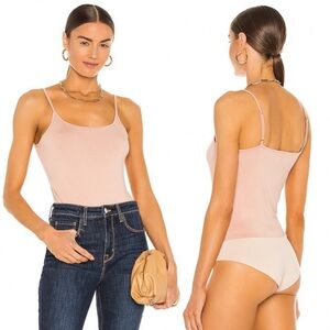 NEW L'Agence Ford Spaghetti Tank Bodysuit Blush Pink Size Large Snap Closure L